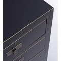 Comoda cu 5 sertare, Pechino, Bizzotto, 44x34x76.5 cm, MDF, negru