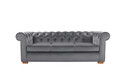 Canapea Oxford Chesterfield, 93x214x75 cm, 3 locuri, Gri antracit