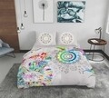 Lenjerie de pat dubla, Dream, 4 piese, 180x200, 100% bumbac, multicolor