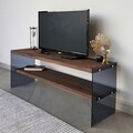 Comoda TV cu rafturi de perete Neostill TV102, 120 x 45 cm/85 x 25 cm, walnut