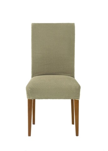 Set 2 huse scaun elastice bi-stretch, Cora, inaltime spatar pana la 55 cm, bej in C/11