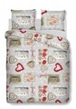 Lenjerie de pat dubla Sweet Love, Bedora, 4 piese, 180x200 cm, 100% bumbac, multicolor