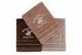 Set 3 prosoape de baie Beverly Hills Polo Club, 70x140 cm, 100% bumbac, Brown/Light Brown/Light Brown