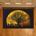 Covoras de intrare Moon, Casberg, 38x58 cm, poliester, galben/negru