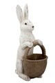 Decoratiune Rabbit with Basket, Hermann Bauer, polirasina, alb/maro