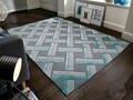 Covor lucrat manual, Parquet Grey Duck Egg, Flair Rugs, 160 x 230 cm, lana, multicolor