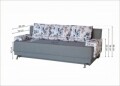 Canapea Extensibila Roma Grey Blue Flower 205x90x86 cm + lada de depozitare