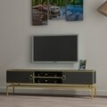 Comoda TV ASTORIA, Gauge Concept, 150x30x44 cm, PAL, negru/auriu