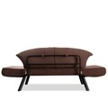 Canapea extensibila Genzo, Futon, 2 locuri, 177x81x87 cm, metal, maro