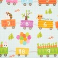 Saltea educativa cu 2 fete Kids Train, U-Grow, 180x150 cm, multicolor