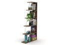 Biblioteca Rafevi Tars, 65 x 22 x 146 cm, PAL/metal, walnut/chrome