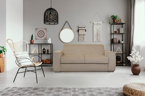 Canapea extensibila, Toscana Divano Letto, 95x188x87 cm, 2 locuri, Bej