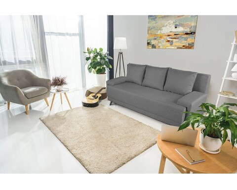 Canapea extensibila Napoli Grey, 205x90x86 cm, cu lada de depozitare