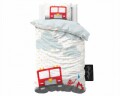 Lenjerie de pat pentru o persoana, Small Fireman White, Royal Textile, 2 piese, 140 x 200 cm, 100% bumbac, multicolora