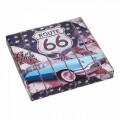 Taburet pliabil cu spatiu de depozitare Route 66, Heinner Home, 37.5 x 38 x 38 cm, PVC, multicolor