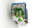 Raft de perete Rafevi Air Minus, 67 x 15 x 16 cm, PAL/plexiglas, alb/galben