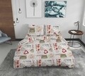 Lenjerie de pat dubla Sweet Love, Bedora, 4 piese, 180x200 cm, 100% bumbac, multicolor