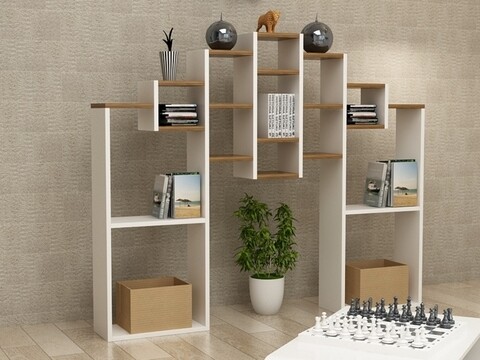 Biblioteca RF.004.004.141, Gauge Concept, 150x20x120 cm, PAL, alb/aluna