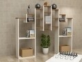 Biblioteca RF.004.004.141, Gauge Concept, 150x20x120 cm, PAL, alb/aluna