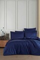 Lenjerie de pat dubla, Admiral, Bedora, 4 piese, 220x200 cm, 100% bumbac satinat, albastru