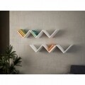 Set 2 rafturi pentru perete, Wooden Art, Zig Zag White, 129x24.5x22 cm