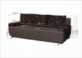 Canapea Extensibila Roma Dark Chocolate Black Flower 205x90x86 cm + lada de depozitare