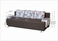 Canapea Extensibila Roma Dark Chocolate Blue Flower 205x90x86 cm + lada de depozitare