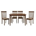 Set dining/bucatarie Nilda Pakoworld, masa cu 4 scaune, 112x72x74 cm, MDF, walnut/maro