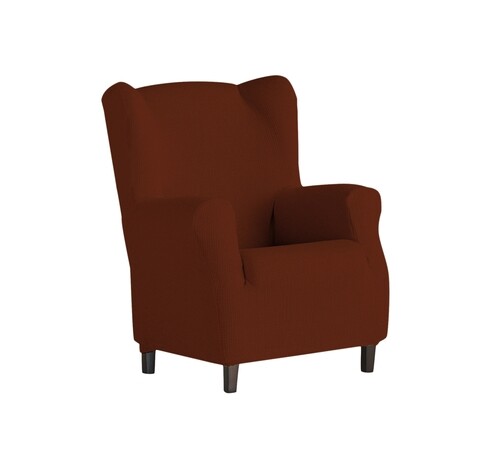 Husa fotoliu elastica bi-stretch, Dorian, wing chair, caramiziu C/9