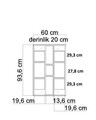 Raft pentru perete CARLINO1, Gauge Concept, 60x20x94 cm, alb