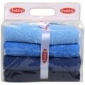 Set 4 prosoape de maini Blue Delight, Hobby,  50 x 90 cm, 100% bumbac, albastru