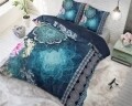 Lenjerie de pat dubla Luna Blue, Royal Textile, 3 piese, 200 x 220 cm, 100% bumbac, albastra