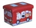 Taburet pliabil cu spatiu de depozitare Red Bus, Heinner Home, 24.5 x 25 x 38 cm, PVC, rosu
