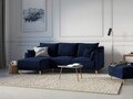 Coltar extensibil reversibil, Pansy, Mazzini Sofas, 4 locuri, cu lada de depozitare, 220x150x90 cm, catifea, albastru regal