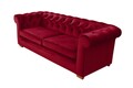 Canapea extensibila Oxford Chesterfield, 88x216x75 cm, 3 locuri, Red