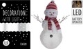 Decoratiune luminoasa Snowman, 28x16.5x63 cm, polipropilena, alb/rosu