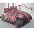 Lenjerie de pat dubla Lovebox Red 2, Cotton Box, 4 piese, 240 x 260 cm, 100% bumbac ranforce, multicolora