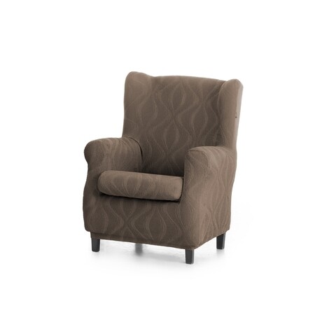 Husa fotoliu elastica bi-stretch, Iria, wing chair, ciocolata C/17