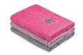 Set 3 prosoape de maini, Beverly Hills Polo Club, 401, 50x90 cm, 100% bumbac, fucsia/lila/gri