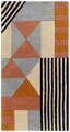 Covor Geometry Bedora, 80x150 cm, 100% lana, multicolor, finisat manual