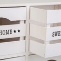 Comoda cu 4 sertare si roti, Sweet Home, Creaciones Meng, 55x25x52 cm, lemn de paulownia, alb