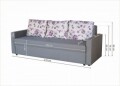 Canapea Extensibila Firenze Grey Purple Flower 218x85x85 cm + lada de depozitare