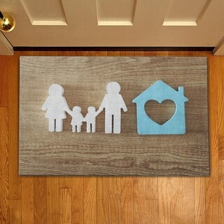 Covoras de intrare Family home, Casberg, 38x58 cm, poliester, multicolor