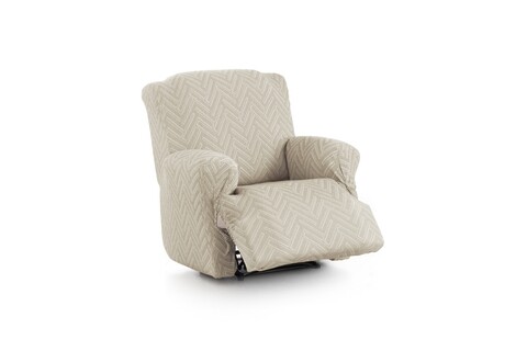 Husa fotoliu cu recliner elastica bi-stretch, Argos, natural C/0