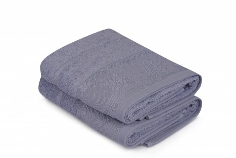 Set 2 prosoape de maini 50x90 cm, 100% bumbac, Soft Kiss, Corona  Purple