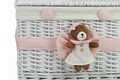 Cos S Pink Bear, Bedora, salcie/material textil, alb/roz