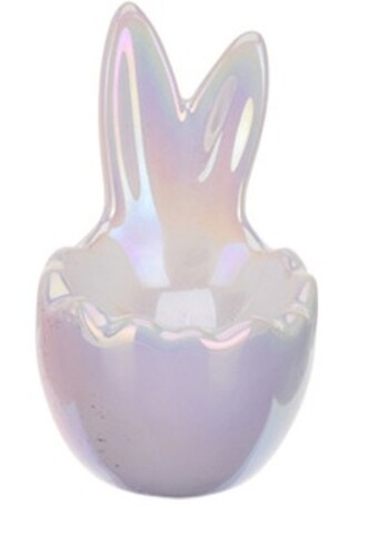 Suport pentru ou Bunny Ears, 6.2x5.5x8.5 cm, ceramica, alb