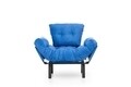 Fotoliu extensibil Nitta Single, Futon,135x70 cm,metal, albastru