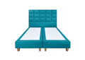 Pat matrimonial, Stockholm, Cubic E, 160x200 cm, saltea tip Pocket, topper memory, Turcoaz