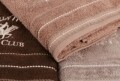 Set 3 prosoape de baie Beverly Hills Polo Club, 70x140 cm, 100% bumbac, Brown/Light Brown/Light Brown